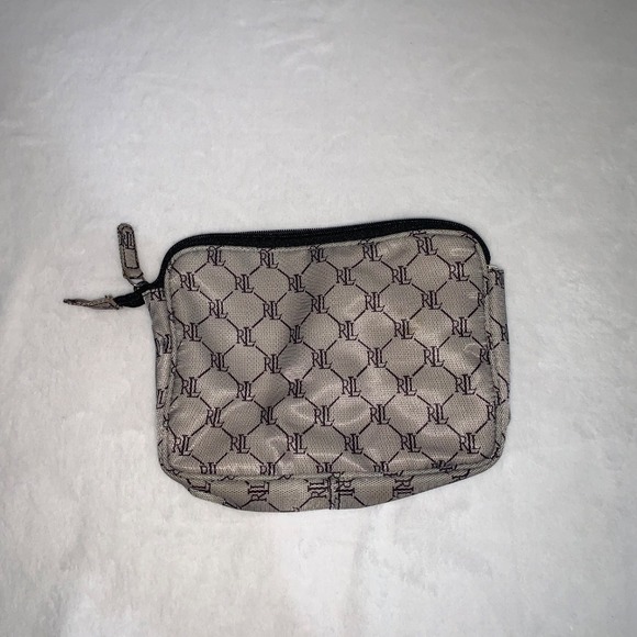 Lauren Ralph Lauren Monogram‎ Pouch Cosmetic Bag Travel Accessory Small - Picture 3 of 8